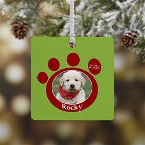 Pawprint On Our Hearts Square Photo Ornament - 9278-1M