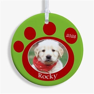 Personalized Photo Christmas Ornaments - Pet Memorial Pawprint - 1-Sided - 9278-1
