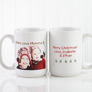 Large Personalized Photo Holiday Ceramic Mug - Loving You - 9426-L