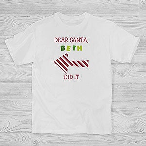 Dear Santa Personalized Christmas Hanes® Kids T-Shirt - 9427-YCT