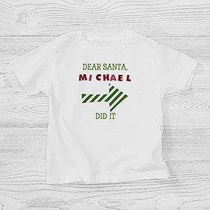 Personalized Christmas Toddler T-Shirt - Dear Santa - Sibling, Cousins - 9427-TT