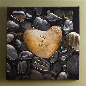 Heart Rock Personalized Canvas Print- 16 x 16 - 9531-M