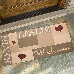 Loving Hearts Personalized Oversized Doormat- 24x48 - 9595-O