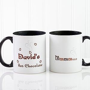 Personalized Kids Hot Chocolate Mug - MMMM Good - Black Handle - 9822-B