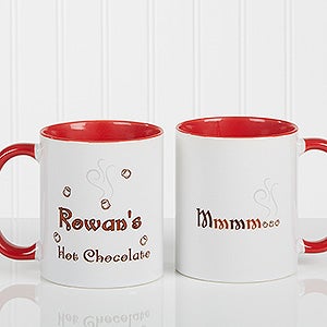Personalized Kids Hot Chocolate Mug - MMMM Good - Red Handle - 9822-R
