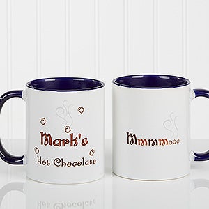 Personalized Kids Hot Chocolate Mug - MMMM Good - Blue Handle - 9822-BL