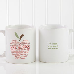 Personalized Coffee Mugs for Teachers - Apple - 9915-W
