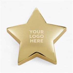 Engraved Logo Gold Star Paperweight - 49206