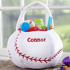 Custom Embroidered Baseball Easter Basket - 22541