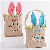 Bunny Face Personalized Burlap Easter Treat Bags - 22576