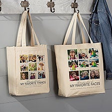 My Favorite Things Personalized Photo Canvas Tote Bags - 22606