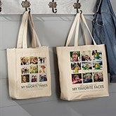 My Favorite Things Personalized Photo Canvas Tote Bags - 22606
