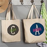 Colorful Initial & Name Personalized Canvas Beach Bags - 22625