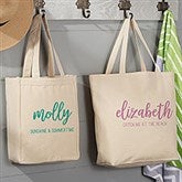 Scripty Style Personalized Canvas Beach Bags - 22629