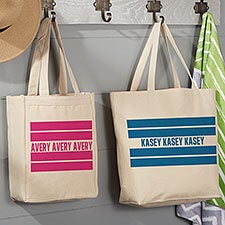 Personalized Canvas Beach Bags - Classic Stripe - 22635