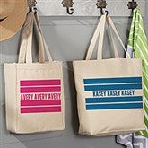 Personalized Canvas Beach Bags - Classic Stripe - 22635