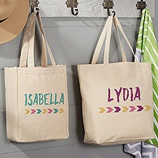 Personalized Beach Canvas Tote Bags - Tribal Name - 22637