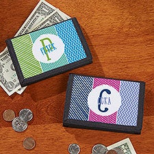 Personalized Kids Wallets - Colorful Name  Initial - 22644