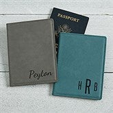 Personalized Faux Leather Passport Holder - 22658