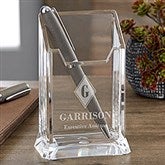 Executive Monogram Personalized Acrylic Pen & Pencil Holder - 22663