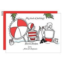 Warm Wishes Beach Personalized Holiday Cards - 22687