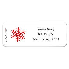 Red Snowflake Return Address Labels  - 22692