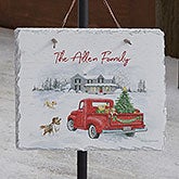 Farmhouse Holiday Personalized Slate Plaque - 22720