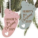 Personalized First Christmas Baby Footprint Ornaments - 22740