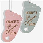 Personalized First Christmas Baby Footprint Ornaments - 22740