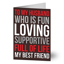 Because Youre You Personalized Husband Greeting Cards - 22902