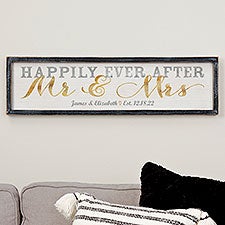 Happily Ever After Mr & Mrs Personalized Wall Art - 22930