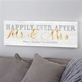 Happily Ever After Mr & Mrs Personalized Canvas Print - 22932