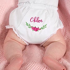 Personalized Baby Bloomers Diaper Covers - Floral Name - 22997