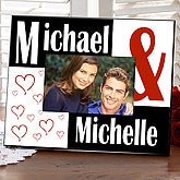 Personalized Love Photo Frame with Red Hearts - 2311