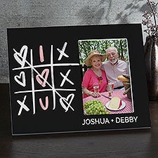 Romantic Tic-Tac-Toe Hearts Personalized Picture Frame - 23149