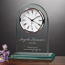 In Memory Engraved Glass Clock - 23166