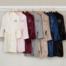 Embroidered Luxury Fleece Robes - Floral Wreath - 23200