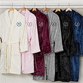 Embroidered Luxury Fleece Robes - Floral Wreath - 23200