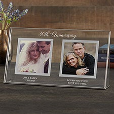 Anniversary Picture Frame - Personalized Double Photo Glass Frame - 23218