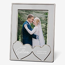 Wedding Hearts Personalized Silver Picture Frame - 23228