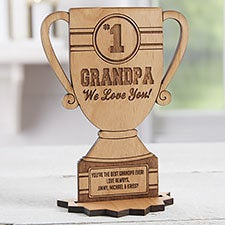 #1 Grandpa Trophy Personalized Wooden Trophy Keepsake - 23246