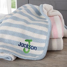 Personalized Knit Baby Blankets - Name  Initial - 23247