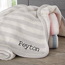 Custom Embroidered Knit Baby Blankets - Name, Monogram, Initial - 23248