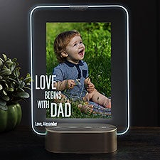 Personalized LED Picture Frame - Love Begins With Dad - 23324