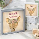 Personalized LED Shadow Box - Woodland Floral Deer - 23337