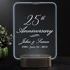 Personalized Light Up LED Glass Anniversary Keepsake - 23352