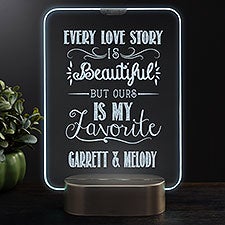 Personalized Romantic Glass LED Light Gifts - Love Quotes - 23354