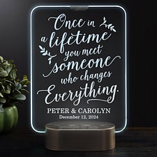 Personalized Wedding LED Light Gifts - Once In A Lifetime - 23356