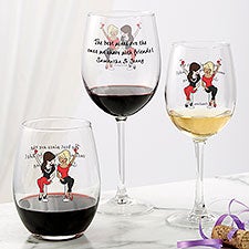 Personalized Best Friend Wine Glasses - Best Friend Wine Lover - 23422
