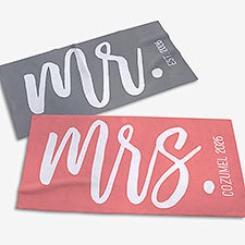 Personalized Mr  Mrs Beach Towels - 23473